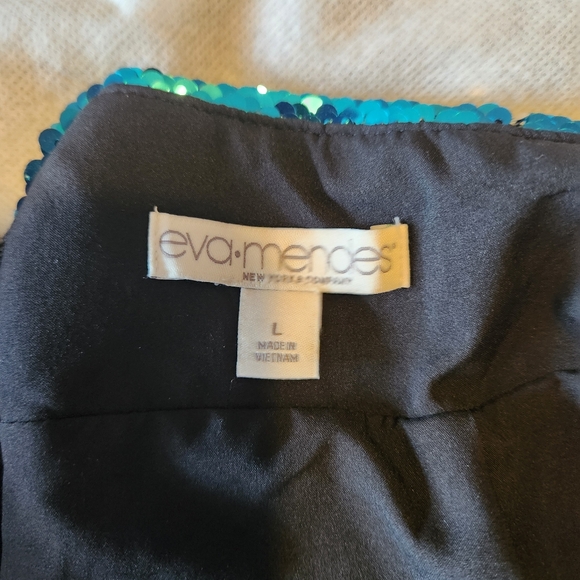 Blue Sequined Long Skirt by Eva Mendes Size Large NWT - Picture 4 of 5